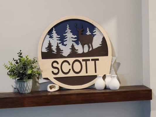 Personalized Rustic Cabin Sign